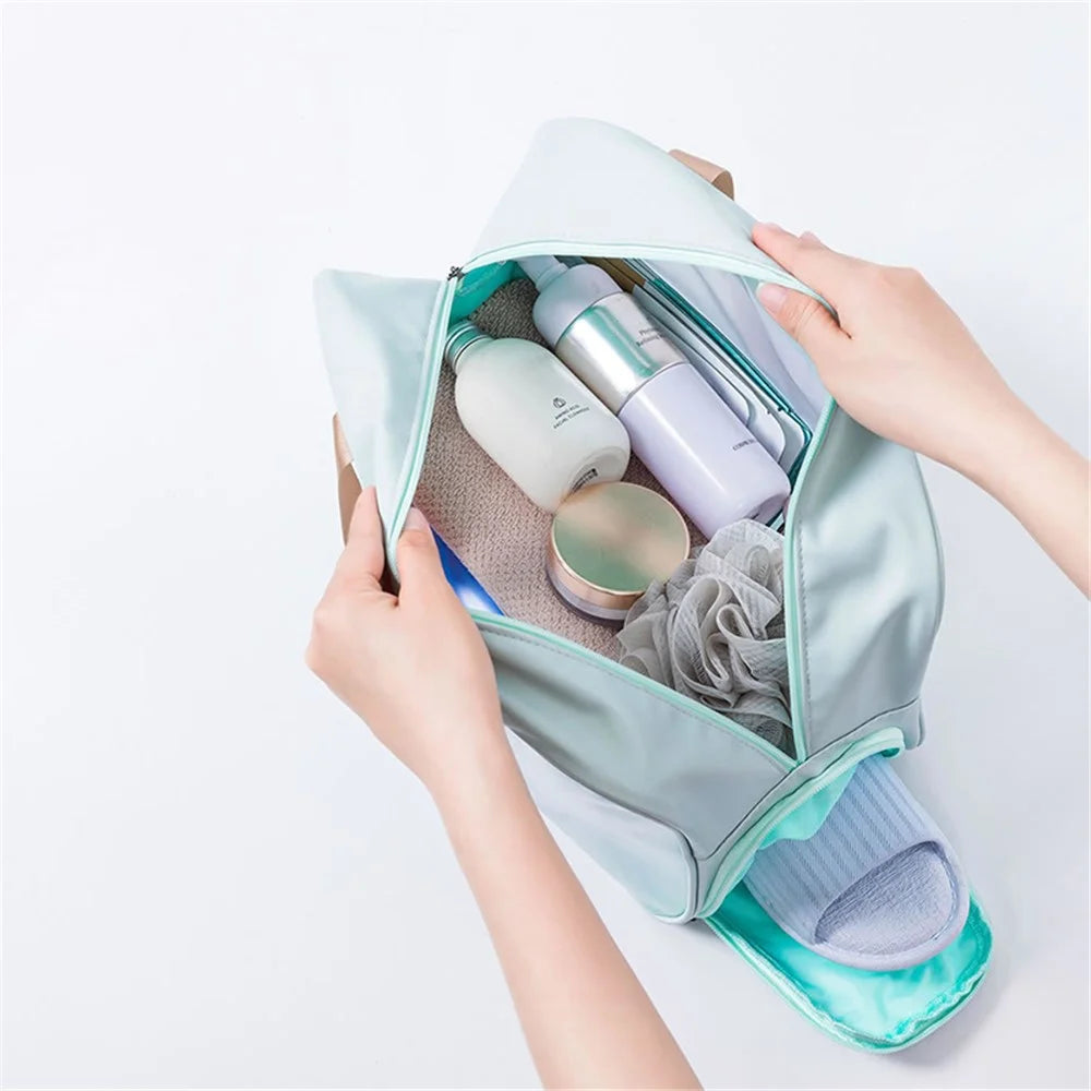 TB-0494 Large Size Stylish Portable Waterproof Makeup Storage Bag Fitness Swimming Toiletry Bag with Shoe Pocket - Sheep - 2
