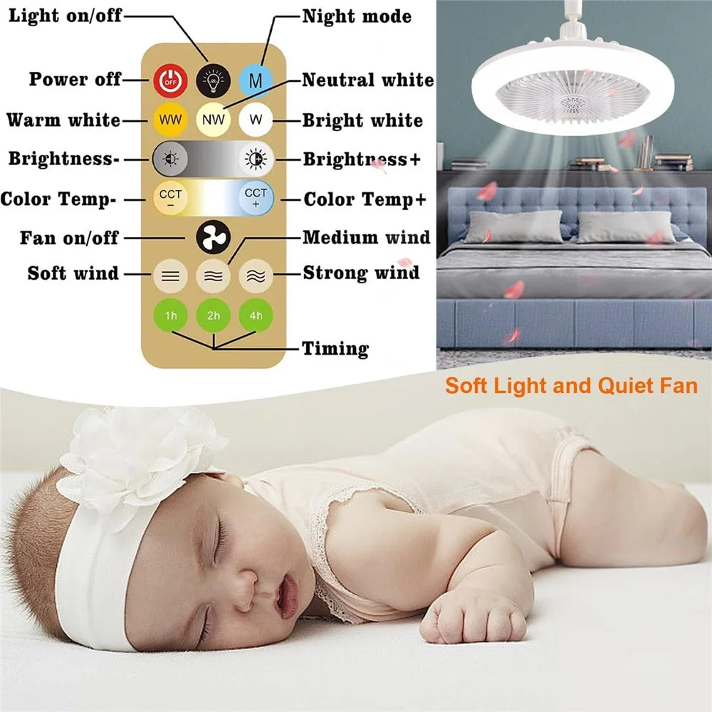 Remote Control Ceiling Fan LED Light Function with Aromatherapy - 4