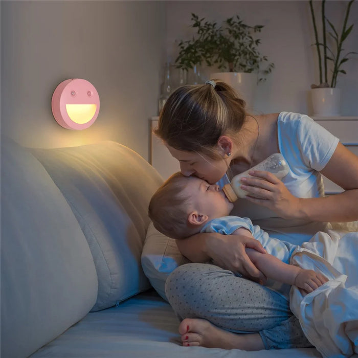 DC-SNL Smile Motion Sensing Night Light Magnetic Absorption Hanging Wall Lamp (Battery Not Included) - Pink - 3