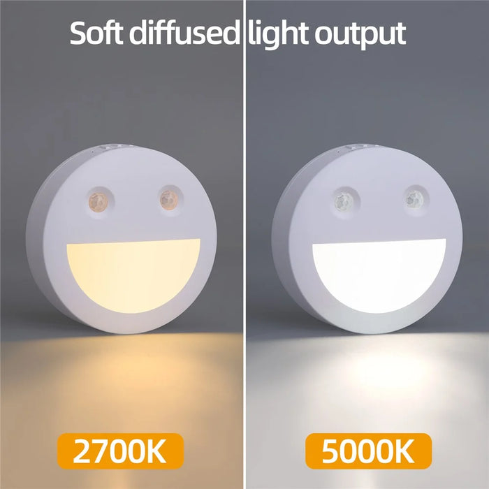DC-SNL Smile Motion Sensing Night Light Magnetic Absorption Hanging Wall Lamp (Battery Not Included) - Pink - 6