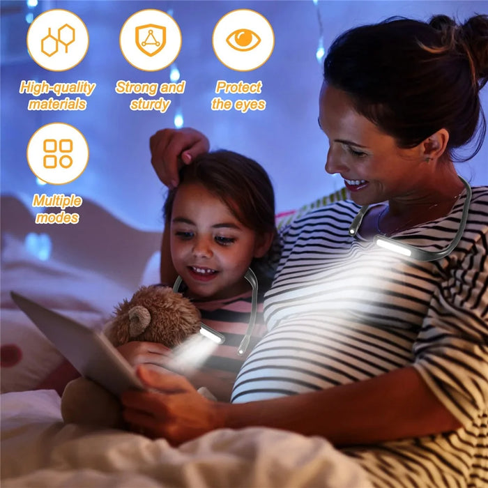 Soft Neckband Neck Hanging LED Reading Light Rechargeable Stepless Dimming Lamp - 7