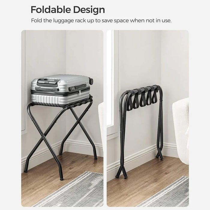 Hotel Stainless Steel Frame Luggage Rack for Guest Room Foldable Suitcase Stand - 3