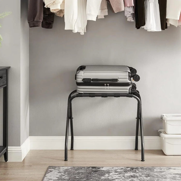 Hotel Stainless Steel Frame Luggage Rack for Guest Room Foldable Suitcase Stand - 6