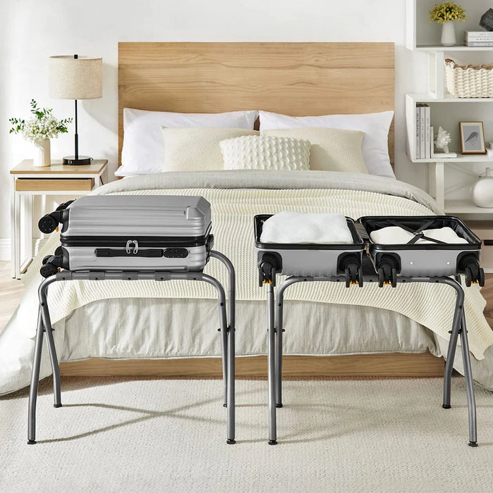 Hotel Stainless Steel Frame Luggage Rack for Guest Room Foldable Suitcase Stand - 7