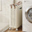 VISUALIZE Hollow Design Foldable Laundry Basket Dirty Clothes Storage Cart with Handles and Wheels, Size M - Cream White - 2