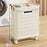 VISUALIZE Hollow Design Foldable Laundry Basket Dirty Clothes Storage Cart with Handles and Wheels, Size M - Cream White - 7