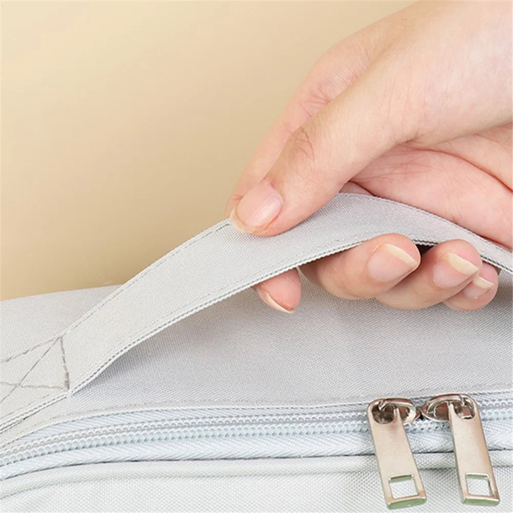 TB-0654 Large Size Travel Emergency Medical Bag Portable Dual Zipper Medicine Storage Handbag - Light Grey - 5