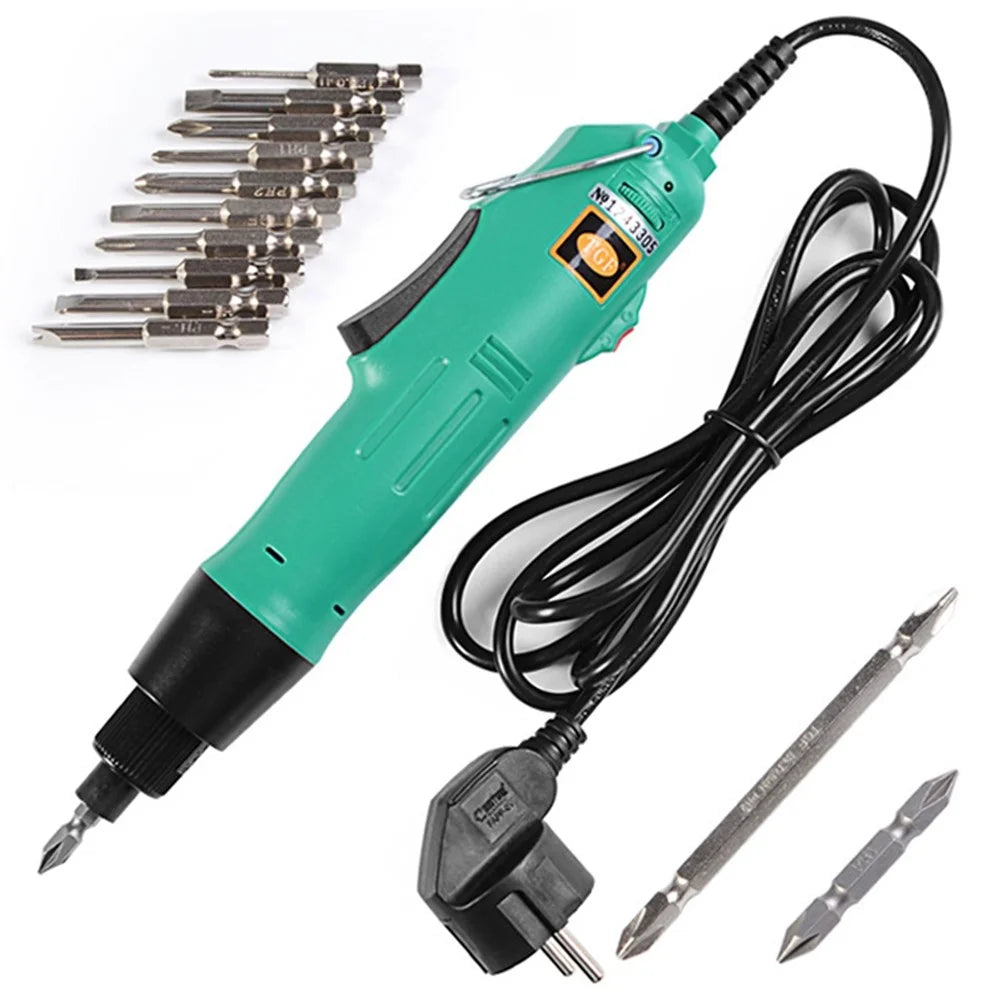 H6 220V Speed Adjustable Electric Screwdriver Bit Kit Home Repair Tool - 1