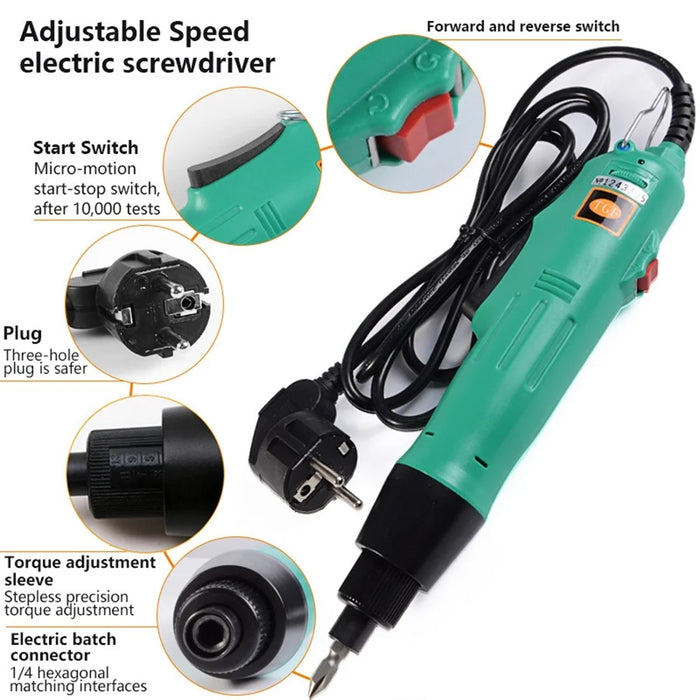 H6 220V Speed Adjustable Electric Screwdriver Bit Kit Home Repair Tool - 2