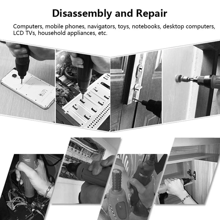 H6 220V Speed Adjustable Electric Screwdriver Bit Kit Home Repair Tool - 4