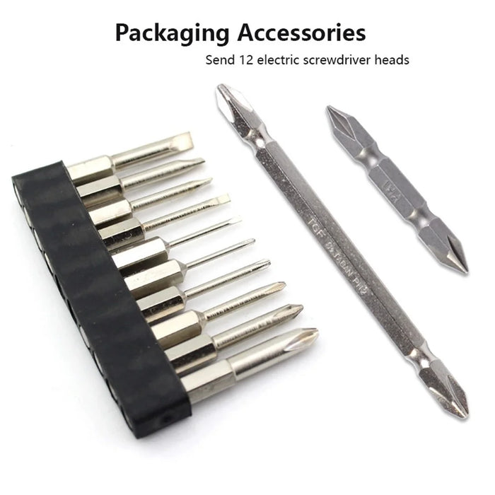 H6 220V Speed Adjustable Electric Screwdriver Bit Kit Home Repair Tool - 5