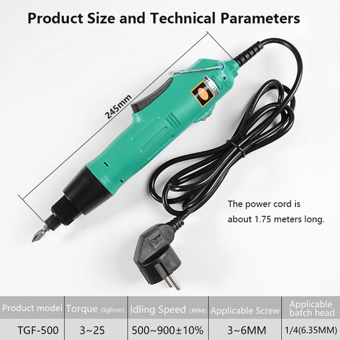 H6 220V Speed Adjustable Electric Screwdriver Bit Kit Home Repair Tool - 7