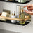 Punch-Free Aluminum Storage Rack Bathroom Organization Shelf, Wide Edge Single Layer Rectangular - Black+Gold - 3