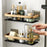 Punch-Free Aluminum Storage Rack Bathroom Organization Shelf, Wide Edge Single Layer Rectangular - Black+Gold - 7
