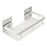 Punch-Free Aluminum Storage Rack Bathroom Organization Shelf, Wide Edge Single Layer Rectangular - Silver - 1