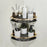 Punch-Free Aluminum Storage Rack Bathroom Organization Shelf, Wide Edge Single Layer Triangle - Black+Gold - 2