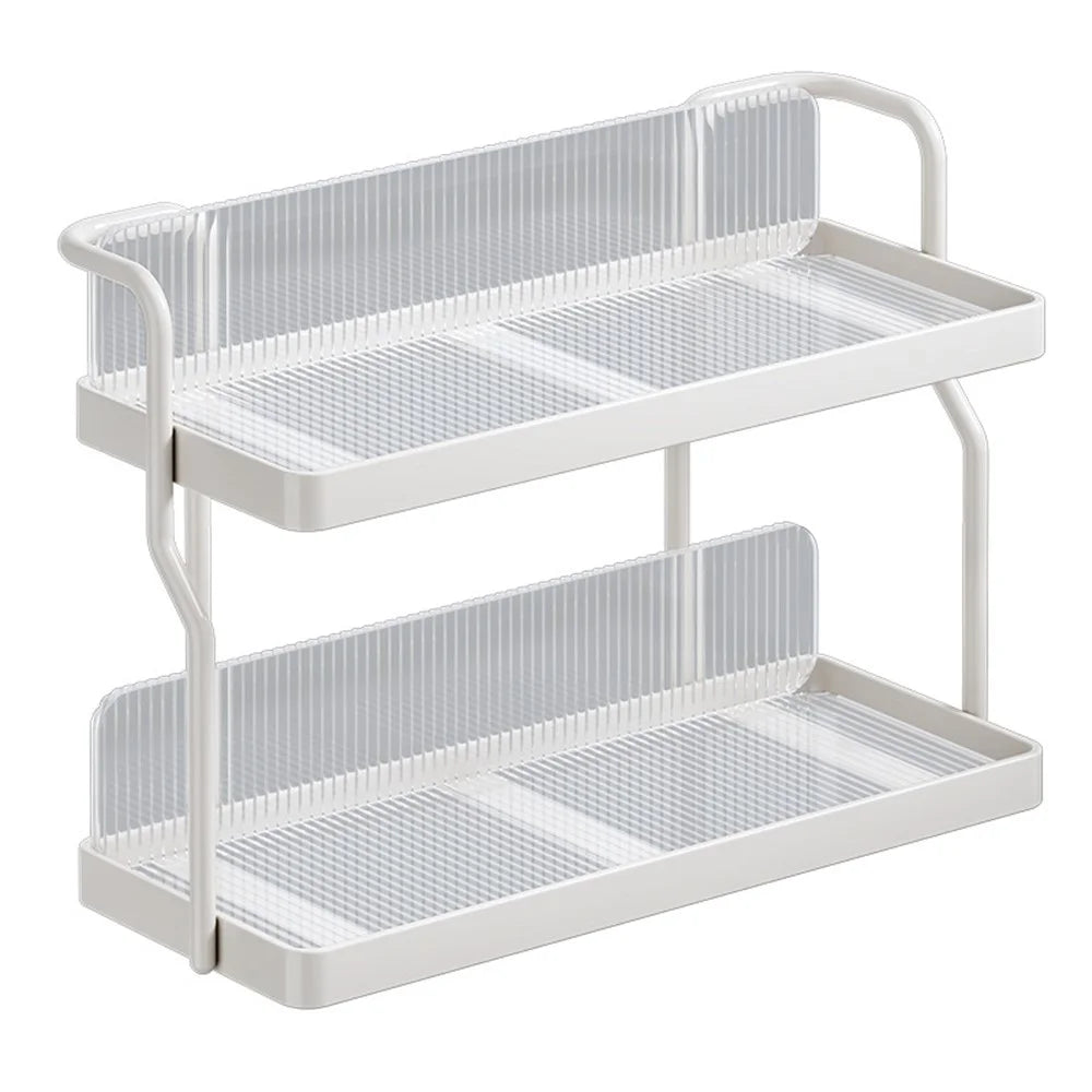 Dual Layer Kitchen Spice Cup Rack Countertop Wall Mounted Carbon Steel Storage Rack - 1