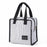 Stylish Insulated Lunch Tote Bag Picnic Office School Bento Zipper Bag - Square White - 1
