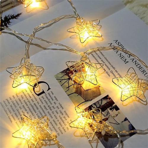 3m 20-LED Star String Lights Christmas Home Decoration Ornament LED Lamp Wedding Decor - 1