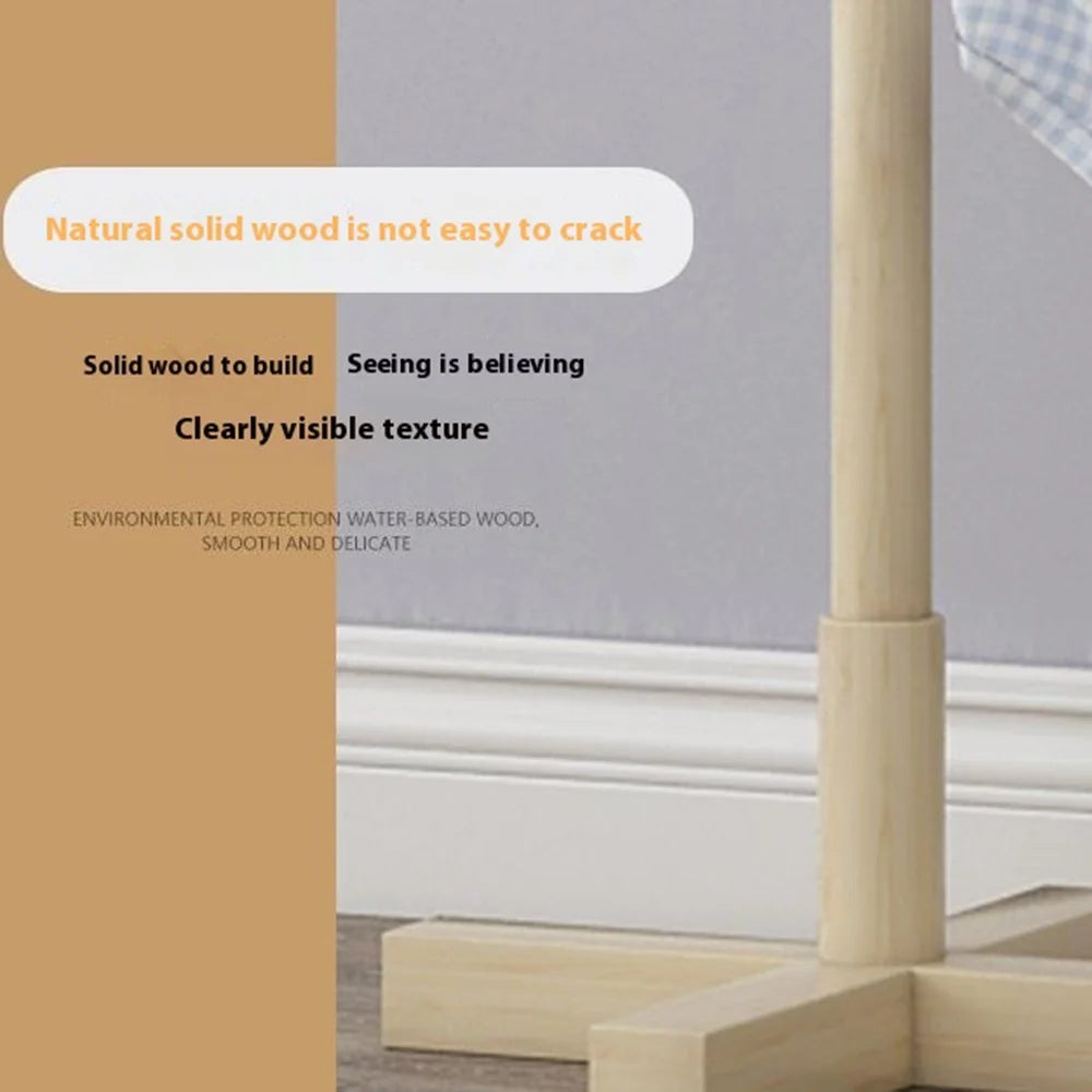Wooden Coat Rack Freestanding Clothing Hanger Hat Organizer Rack - Cross Base / White - 4
