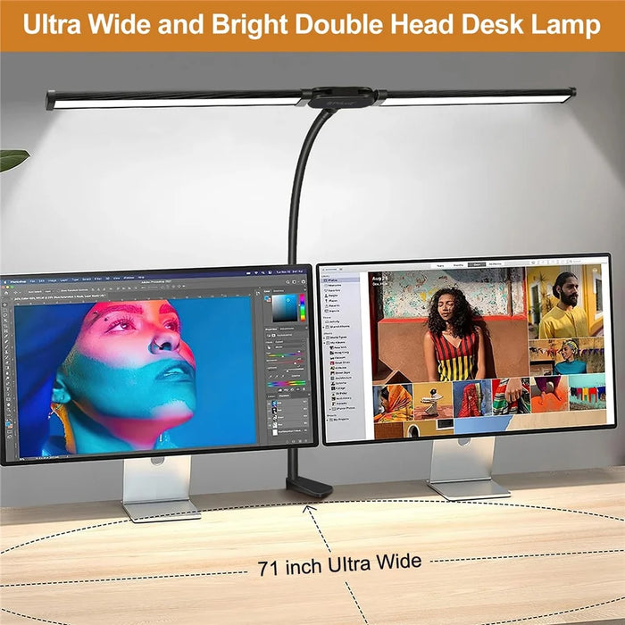 PULUZ PU498B Gooseneck Fill Light Double Head Dimmable Clip-On Desk Lamp - 4