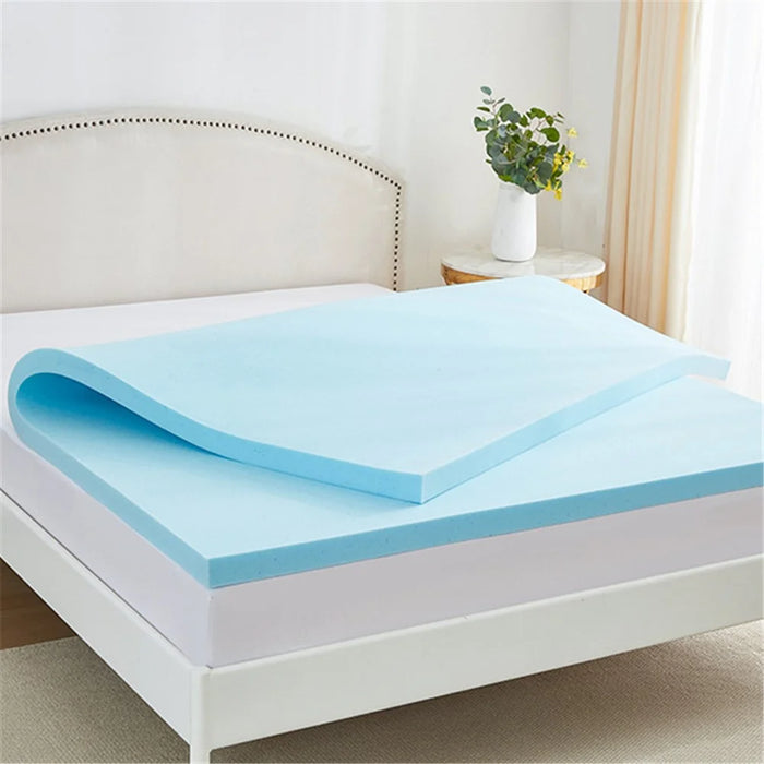 150x200cm Thickness 5cm Memory Foam Mattress Slow Rebound Gel Particles Cool Feeling Mattress - Blue - 4