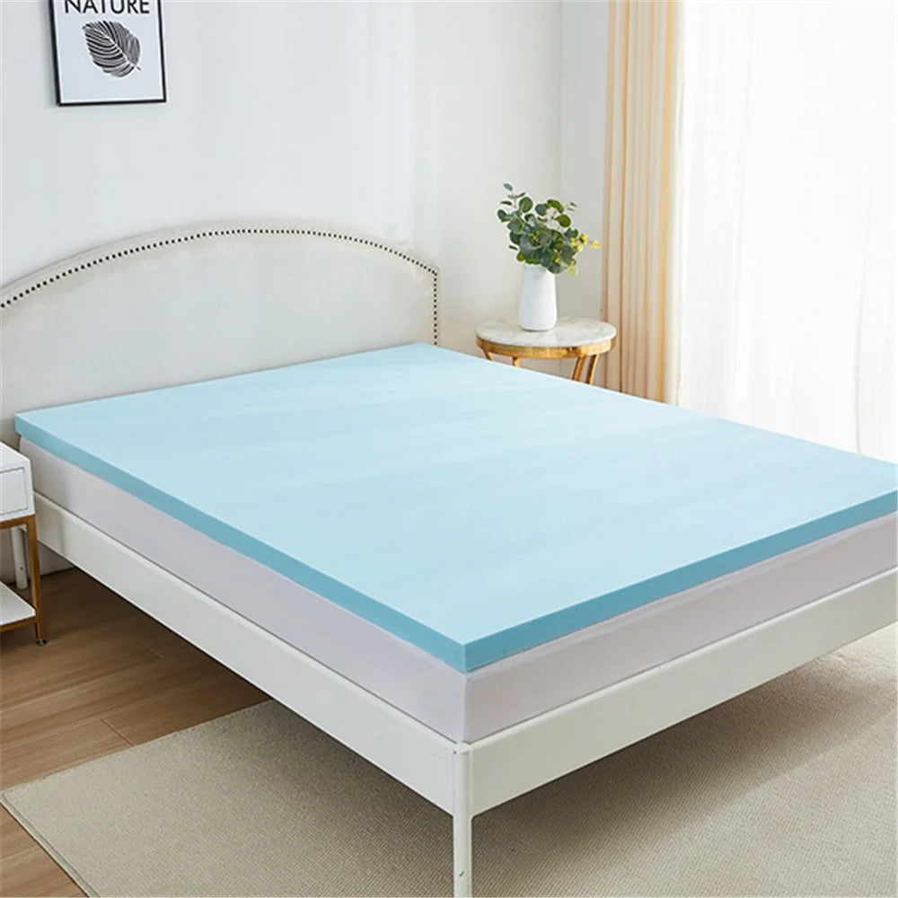 90x200cm Thickness 5cm Memory Foam Mattress Slow Rebound Gel Particles Cool Feeling Mattress - Blue - 1