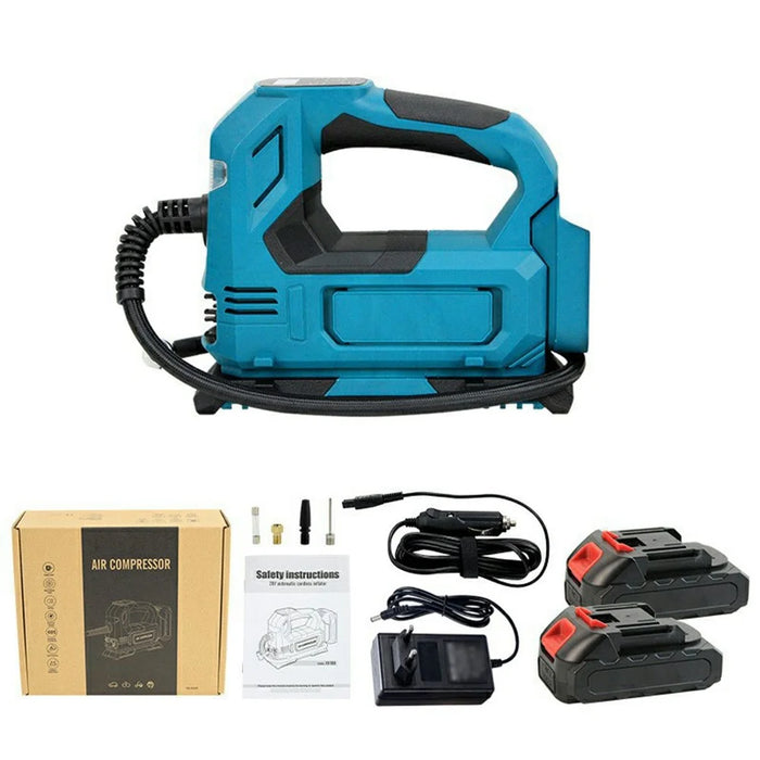 Cordless Tyre Inflator Air Compressor 150 PSI Digital Display Car Cigarette Lighter Pump with 2 Batteries - 1