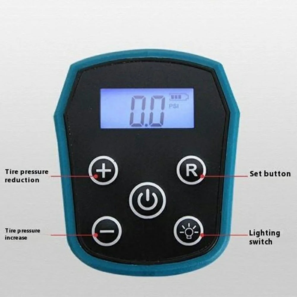 Cordless Tyre Inflator Air Compressor 150 PSI Digital Display Car Cigarette Lighter Pump with 1 Battery - 2