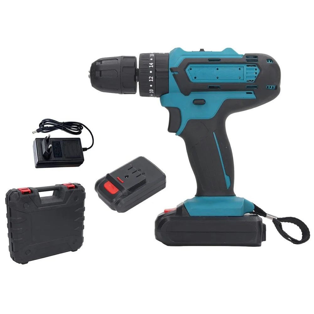 21V Cordless Drill with 1 Battery, 3 / 8-inch Chuck Electric Drill Driver Kit for Home Garden - 1