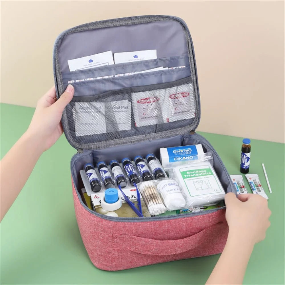 TB-0623 Travel Medicine Storage Box Large Pill Organization Case Bag for Vitamins/Medications/Medical Supplies, Size: L - Blackish Green - 3