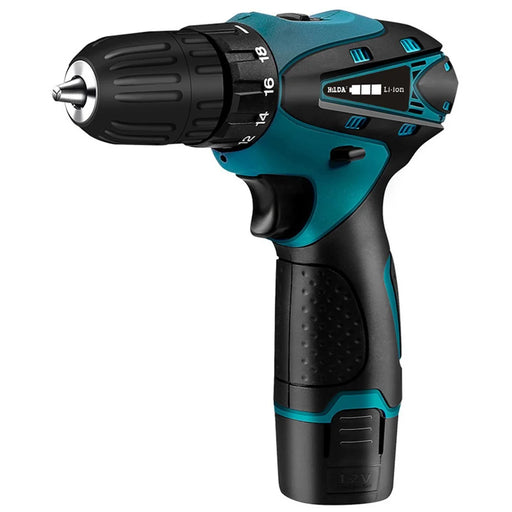 HILDA Cordless Electric Drill Screwdriver Rechargeable 12V Mini Drill Electric Screwdriver Tool, EU Plug - Blue - 2