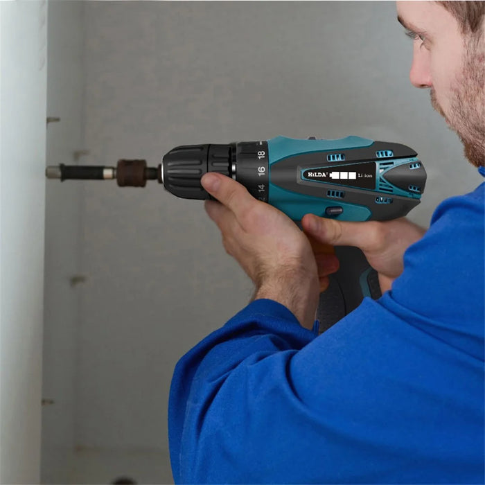 HILDA Cordless Electric Drill Screwdriver Rechargeable 16.8V Mini Drill Electric Screwdriver Tool, EU Plug - 6