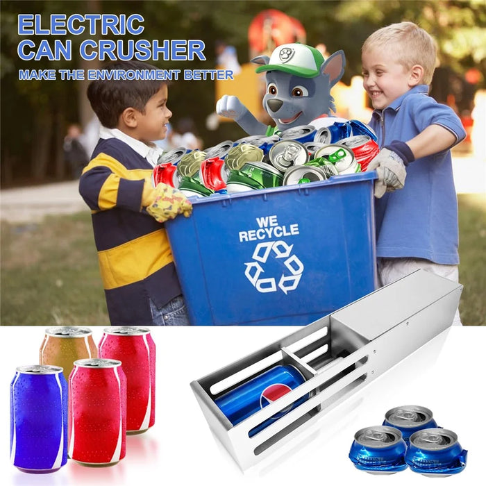 Electric Can Crusher for Recycling 12oz and 16oz Aluminum Cans Crusher, EU Plug - 5