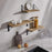 3Pcs / Set Storage Shelf Wood Board Iron Bracket Wall Mounted Home Organizer Shelves - Wood Color - 2