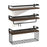 3Pcs / Set Wall Mounted Floating Shelves Wood Board Iron Basket Towel Rack Storage Shelf - 1