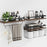 3Pcs / Set Wall Mounted Floating Shelves Wood Board Iron Basket Towel Rack Storage Shelf - 2