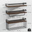 3Pcs / Set Wall Mounted Floating Shelves Wood Board Iron Basket Towel Rack Storage Shelf - 7