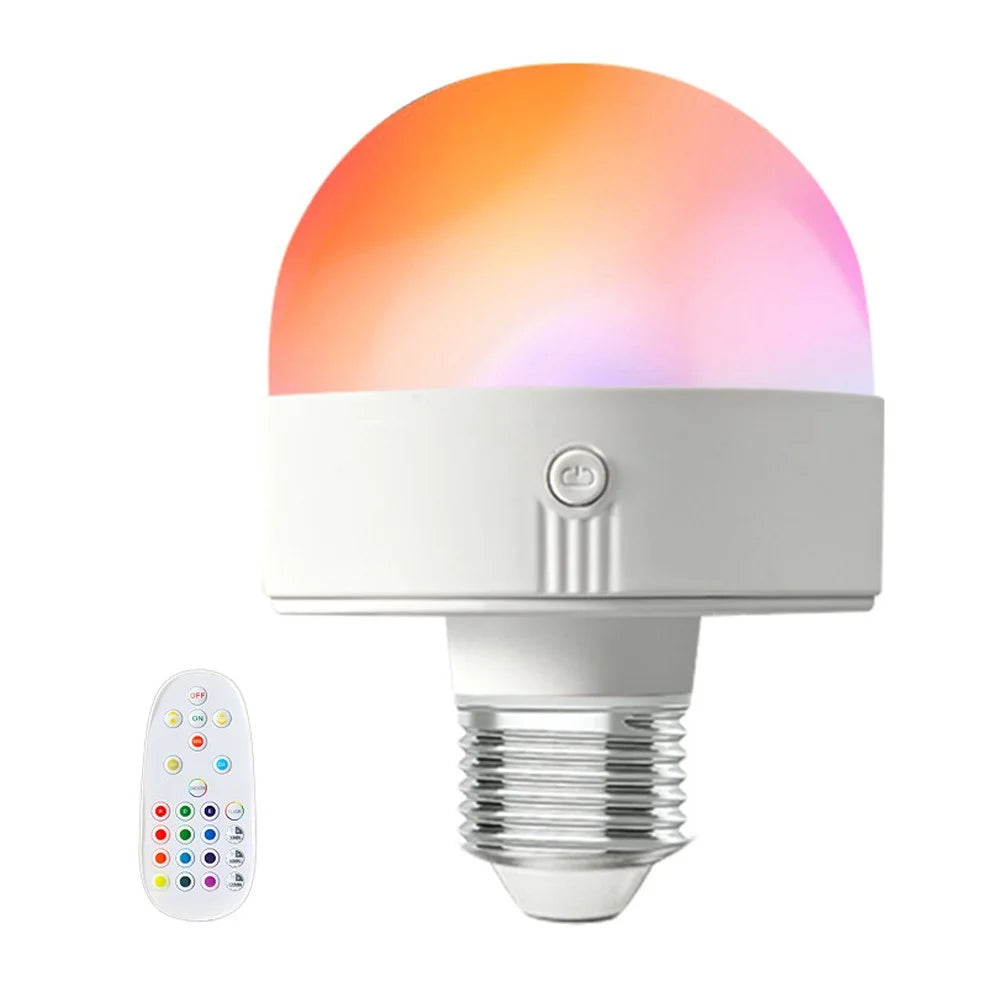 LED Rechargeable Bulb Detachable Base Magnetic Emergency Light - 3 Light Color+RGB - 1