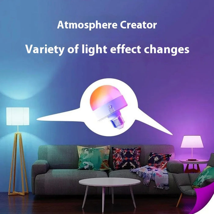 LED Rechargeable Bulb Detachable Base Magnetic Emergency Light - 3 Light Color+RGB - 3