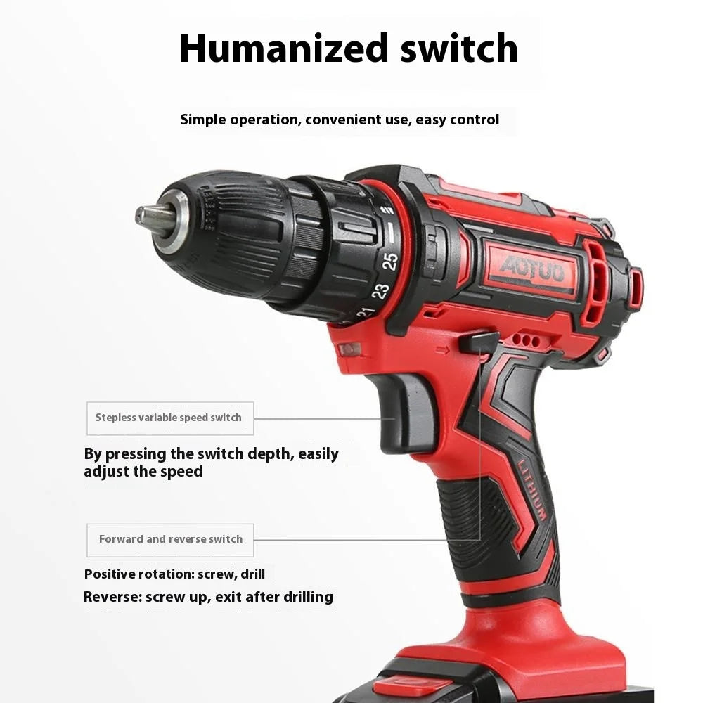AUTUO 36V Cordless Drill 2 Speed Electric Screwdriver with 2 Lithium Batteries Kit Set, EU Plug - 5