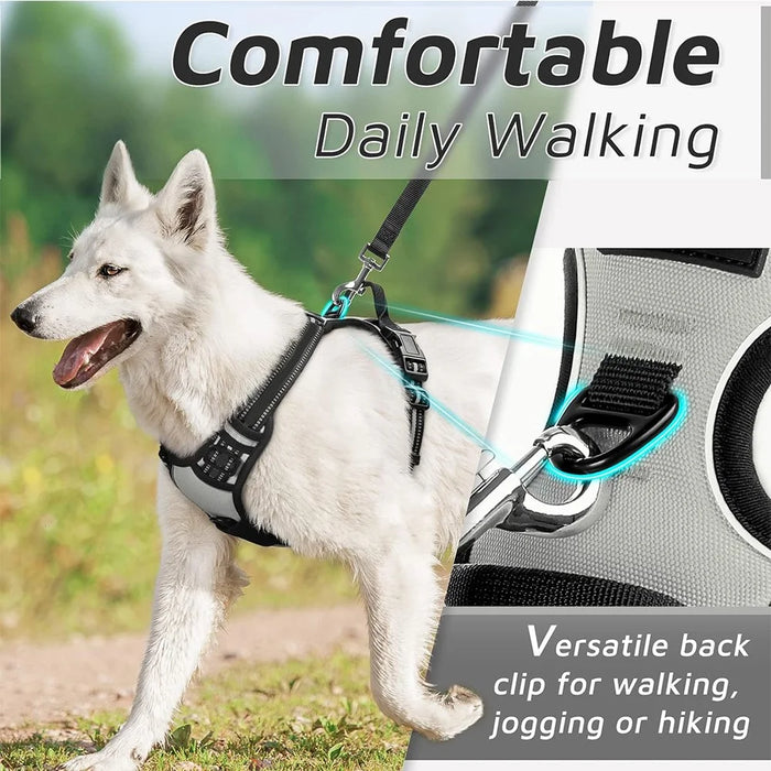 LDLC QS-111 L Size Pet Gift Harness Dog Cat Vest Oxford Fabric Chest Strap Reflective Breathable Adjustable - Grey - 3
