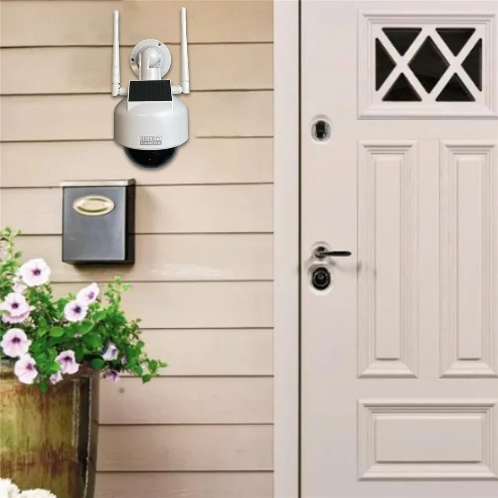 Solar Powered Dummy Security Camera Flashing LED Light Dome Fake Surveillance Camera - 4