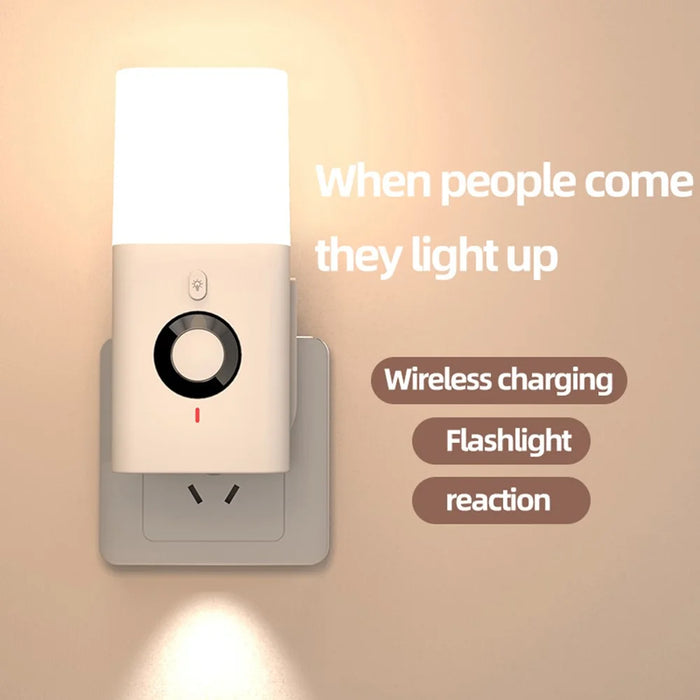 Motion Sensor LED Night Light Bedroom Hallway Corridor Rechargeable Plug-In Emergency Flashlight - EU Plug - 3