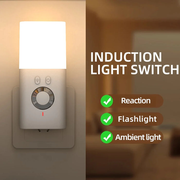 TB-38SCSLIRO Wireless Charging Human Body Induction LED Night Light RGB 7 Colors SOS Flashlight - White  /  EU Plug - 3