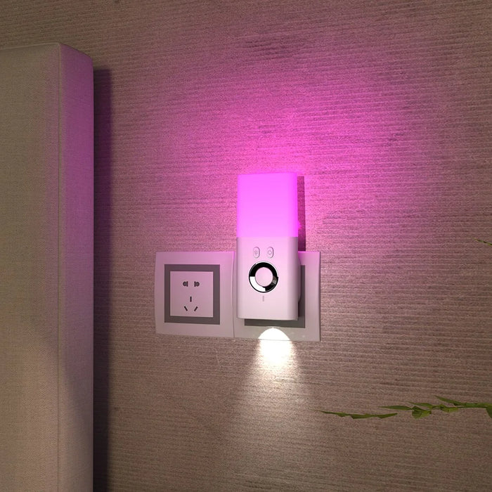 TB-38SCSLIRO Wireless Charging Human Body Induction LED Night Light RGB 7 Colors SOS Flashlight - White  /  EU Plug - 5