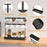Movable 16 Hooks Cup Holder Carbon Steel Kitchen Counter Coffee Mug Organizer Rack with Draining Basket - 3