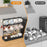Movable 16 Hooks Cup Holder Carbon Steel Kitchen Counter Coffee Mug Organizer Rack with Draining Basket - 4