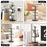Wooden Coffee Mug Tree Shape Holder 360 Degree Rotating 8 Hooks Cup Organizer Display Stand - Black - 4