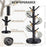 Wooden Coffee Mug Tree Shape Holder 360 Degree Rotating 8 Hooks Cup Organizer Display Stand - Black - 5